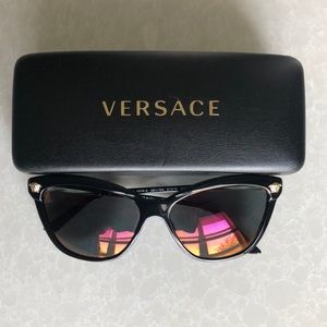 Versace women’s mirrored cat eye sunglasses